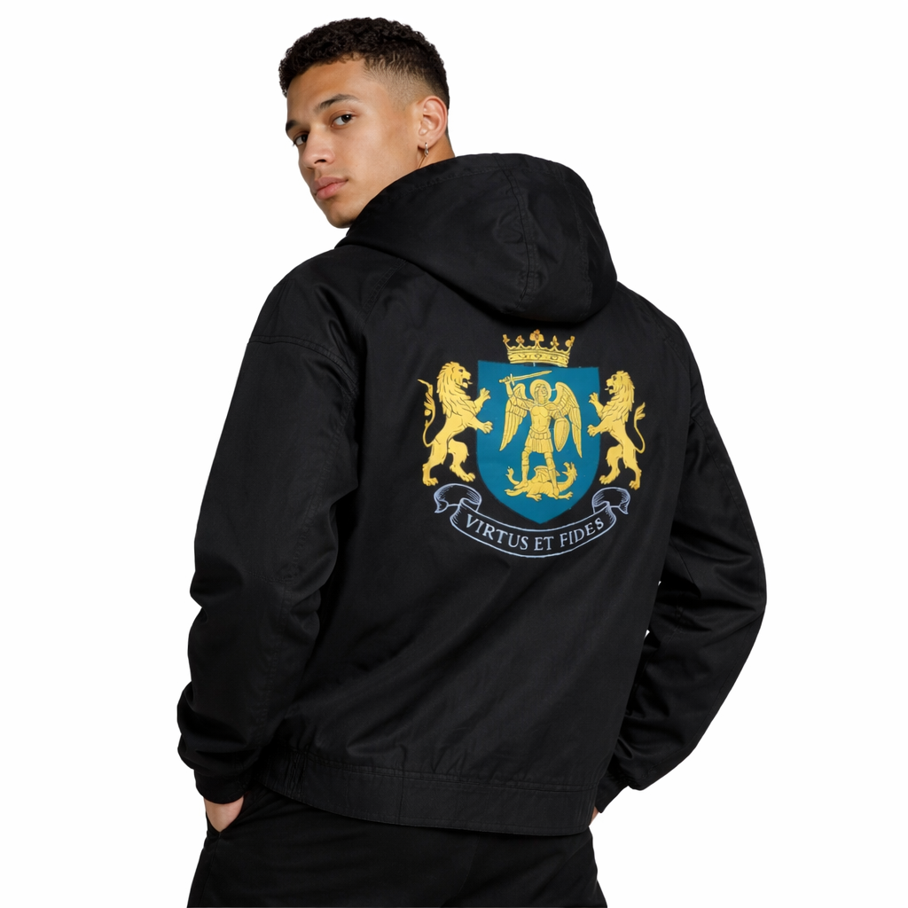 Zip Hoodie waxed Lion Emblem - DETW