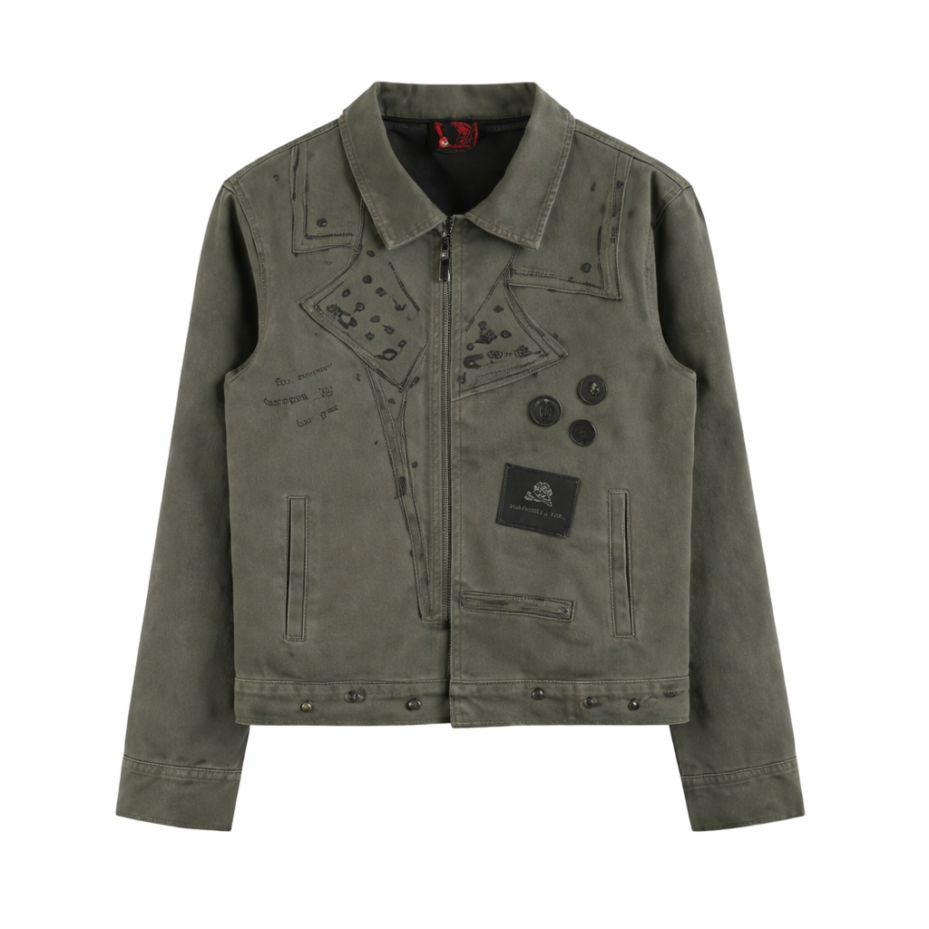 Jacket studded Graffiti Canvas - NO E MOSEN