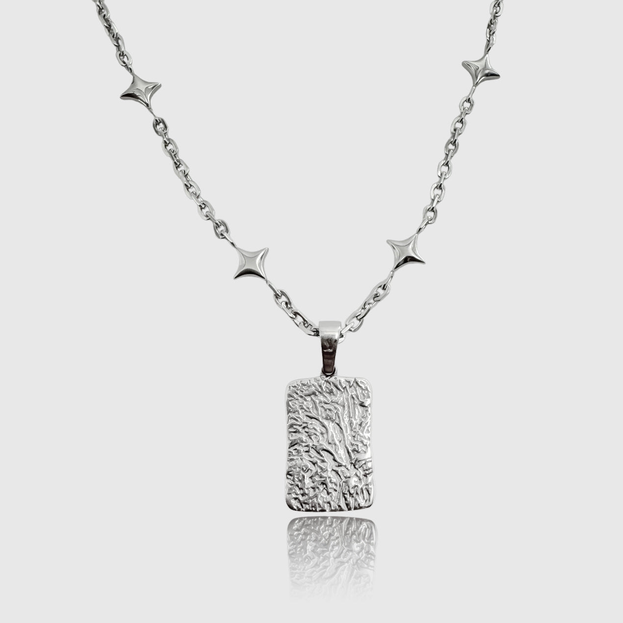 Silber star Kette Halskette with lava stone Anhänger – grounding volcanic gemstone jewelry.