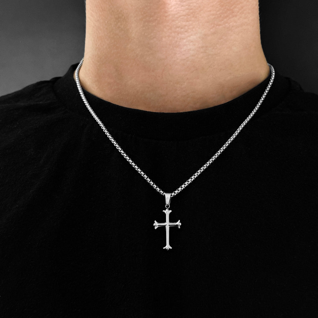Cross Box Kette - Silber (2,5mm) - Ketten mit Anhänger - 50cm / 20'' - JVillion®