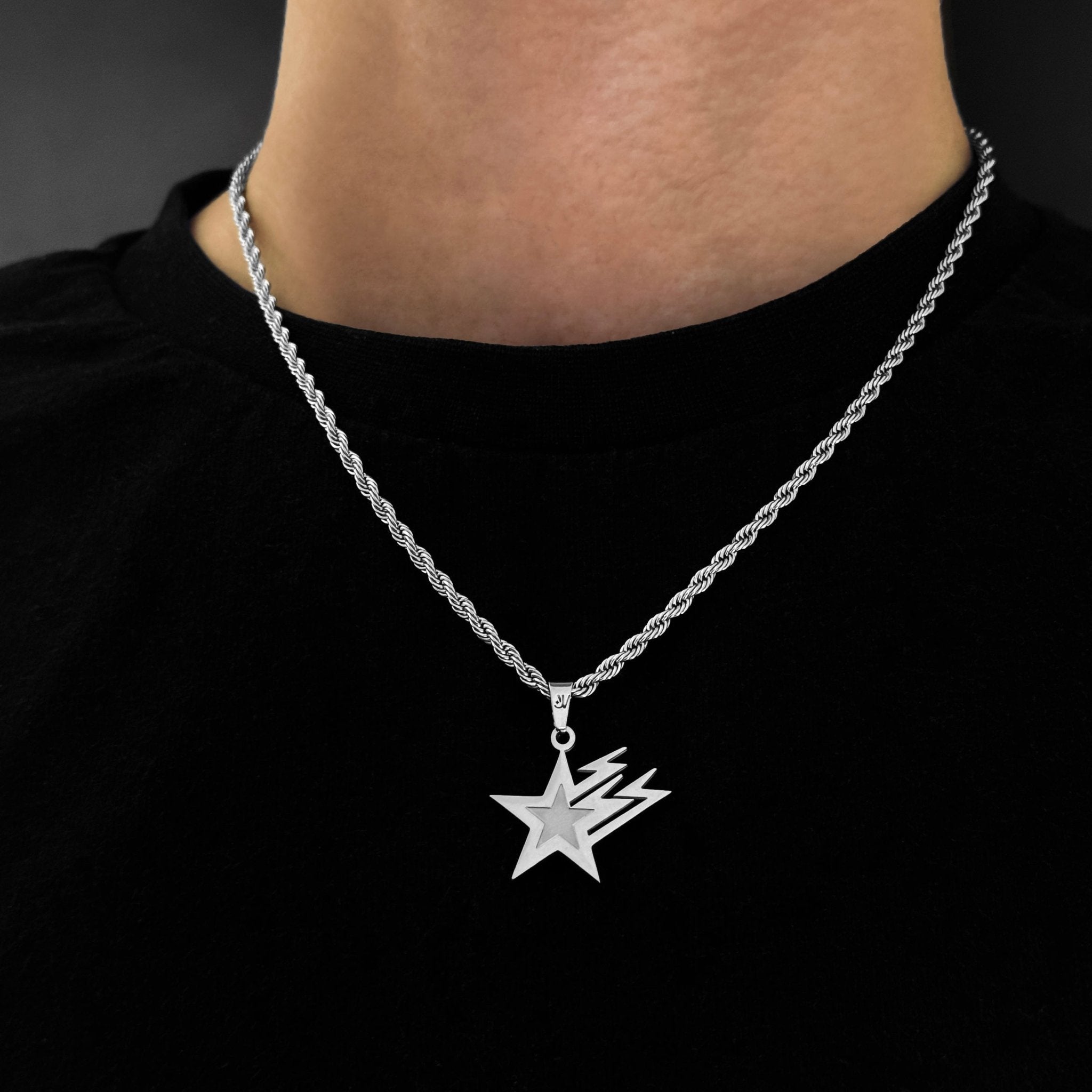 Galaxy Star Rope Kette - Silber (3mm) - Ketten mit Anhänger - 50cm / 20'' - JVillion®