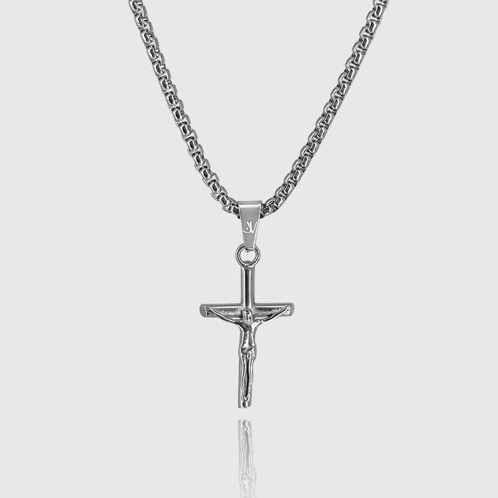 Jesus Cross Box Kette - Silber (2,5mm) - Ketten mit Anhänger - 50cm / 20'' - JVillion®