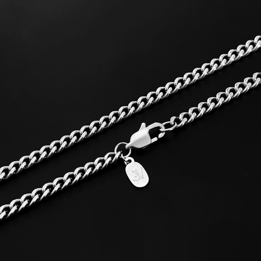 Lightning Cuban Kette - Silber (4mm) - Ketten mit Anhänger - 50cm / 20'' - JVillion®