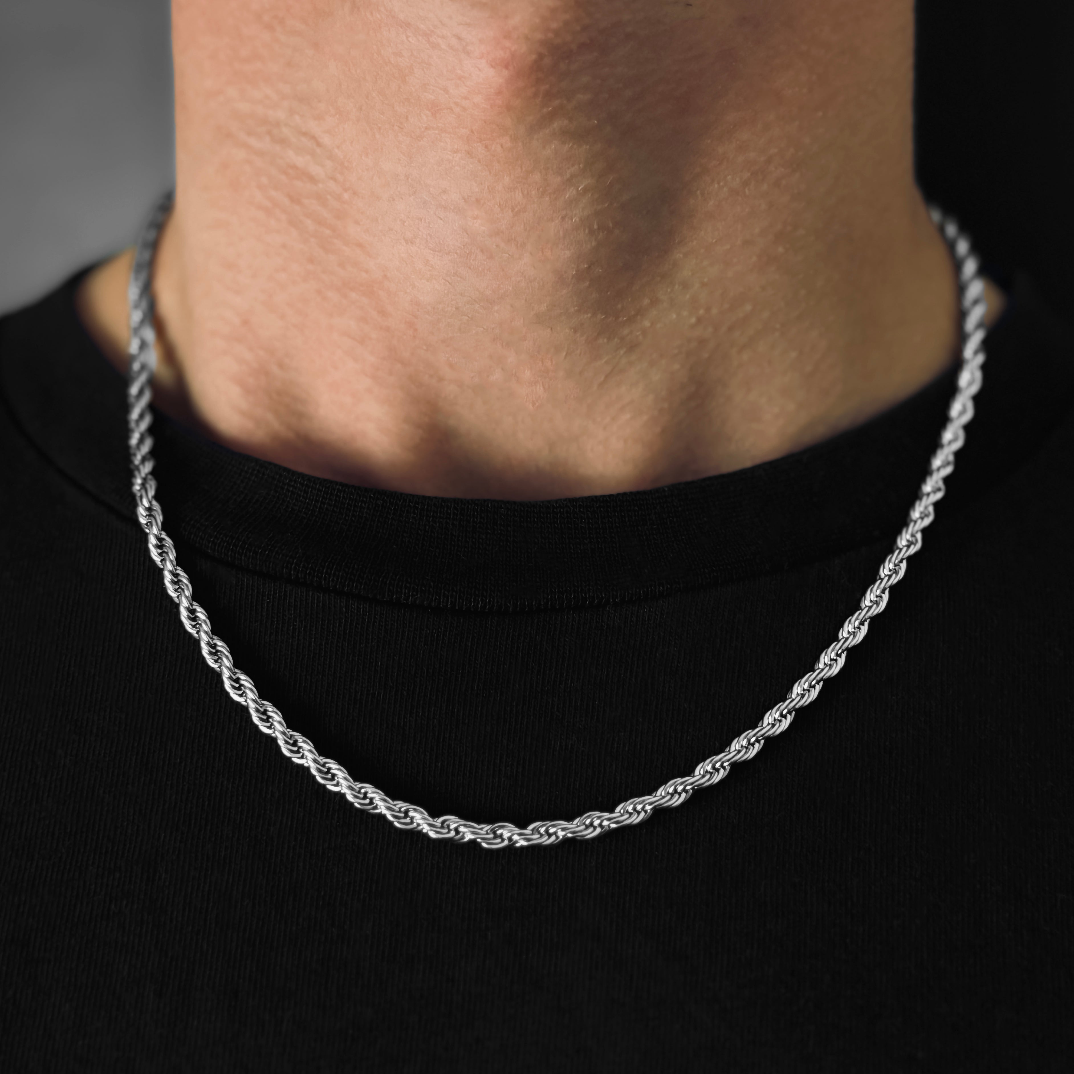 Rope Kette - Silber (4mm) - 45cm / 18'' - JVillion®