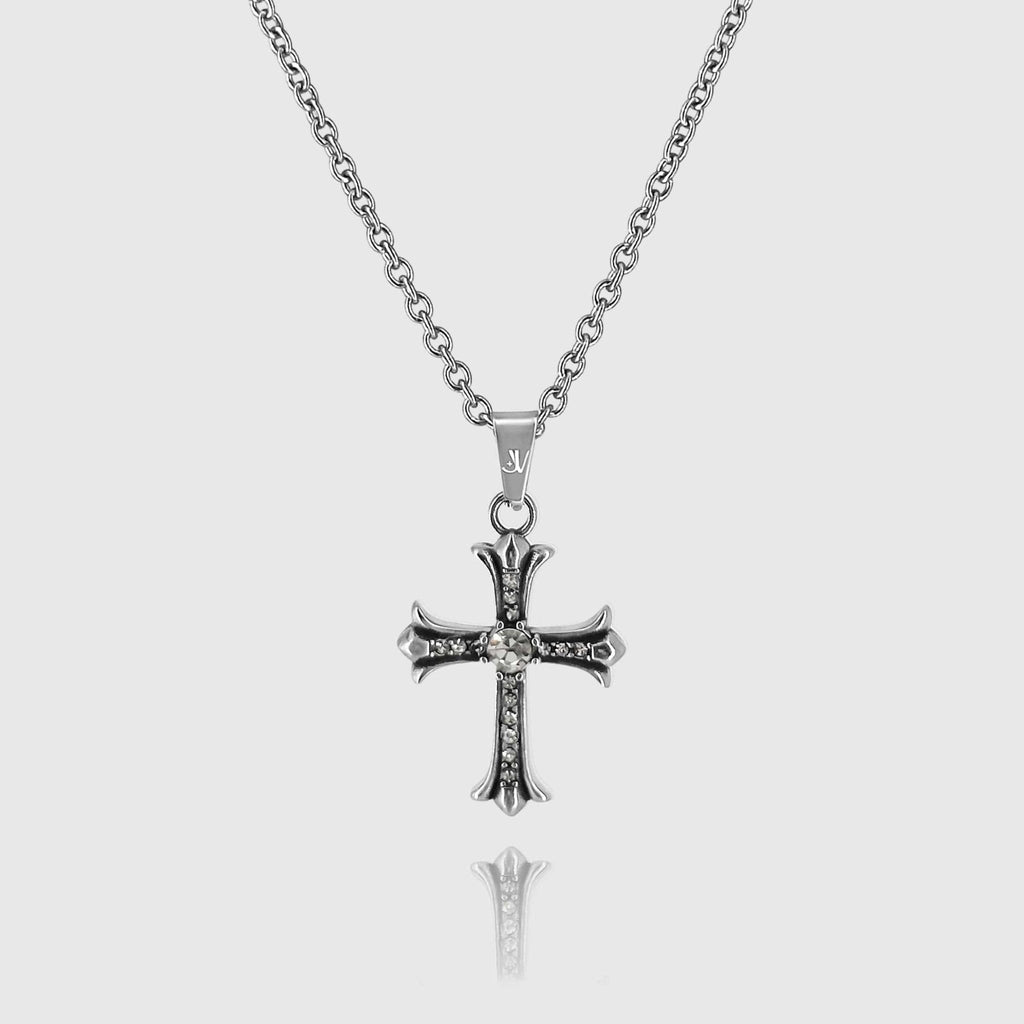Shiny Cross Rolo Kette - Silber (2mm) - Ketten mit Anhänger - 50cm / 20'' - JVillion®