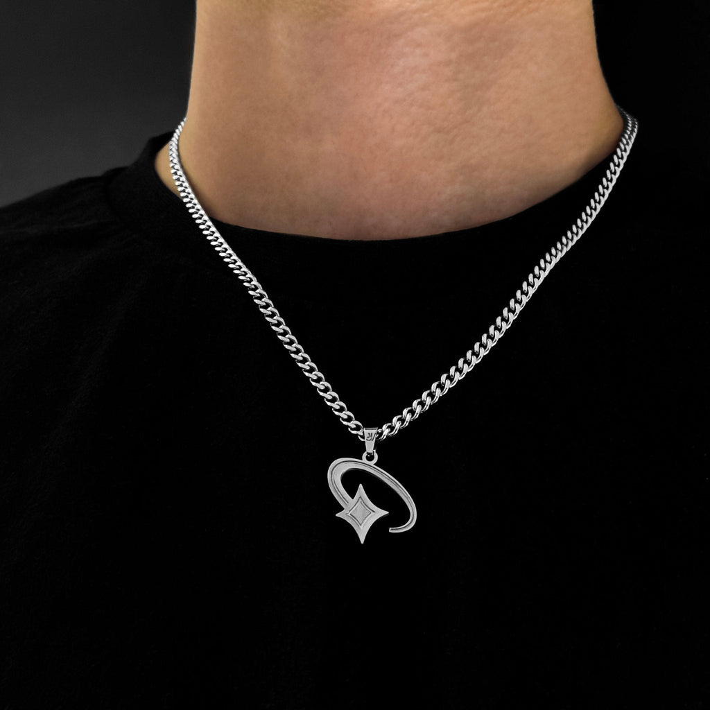Shooting Star Cuban Kette - Silber (4mm) - Ketten mit Anhänger - 50cm / 20'' - JVillion®