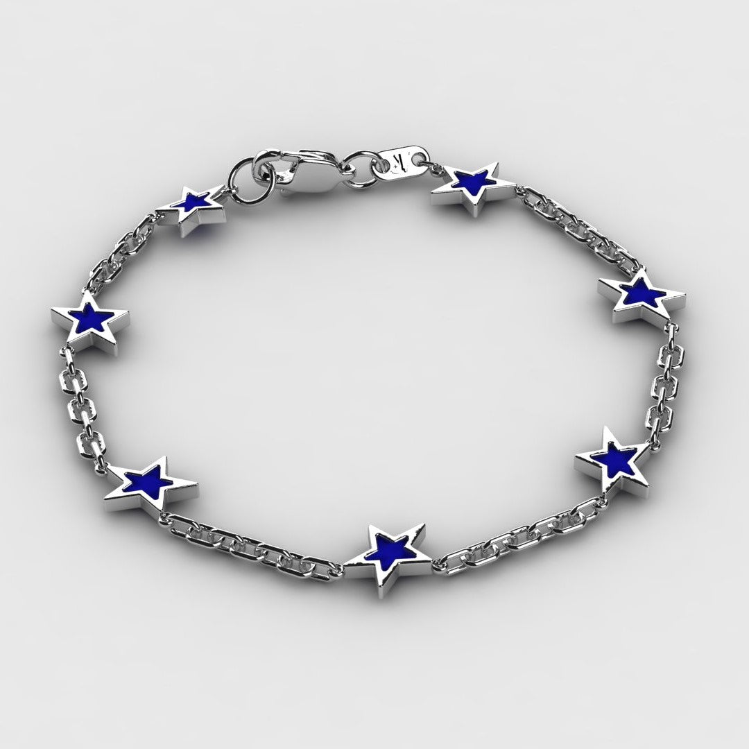 Herren Armband aus Edelstahl mit grünem Onyx und Stern-Design – eleganter, maskuliner Schmuck für den Alltag