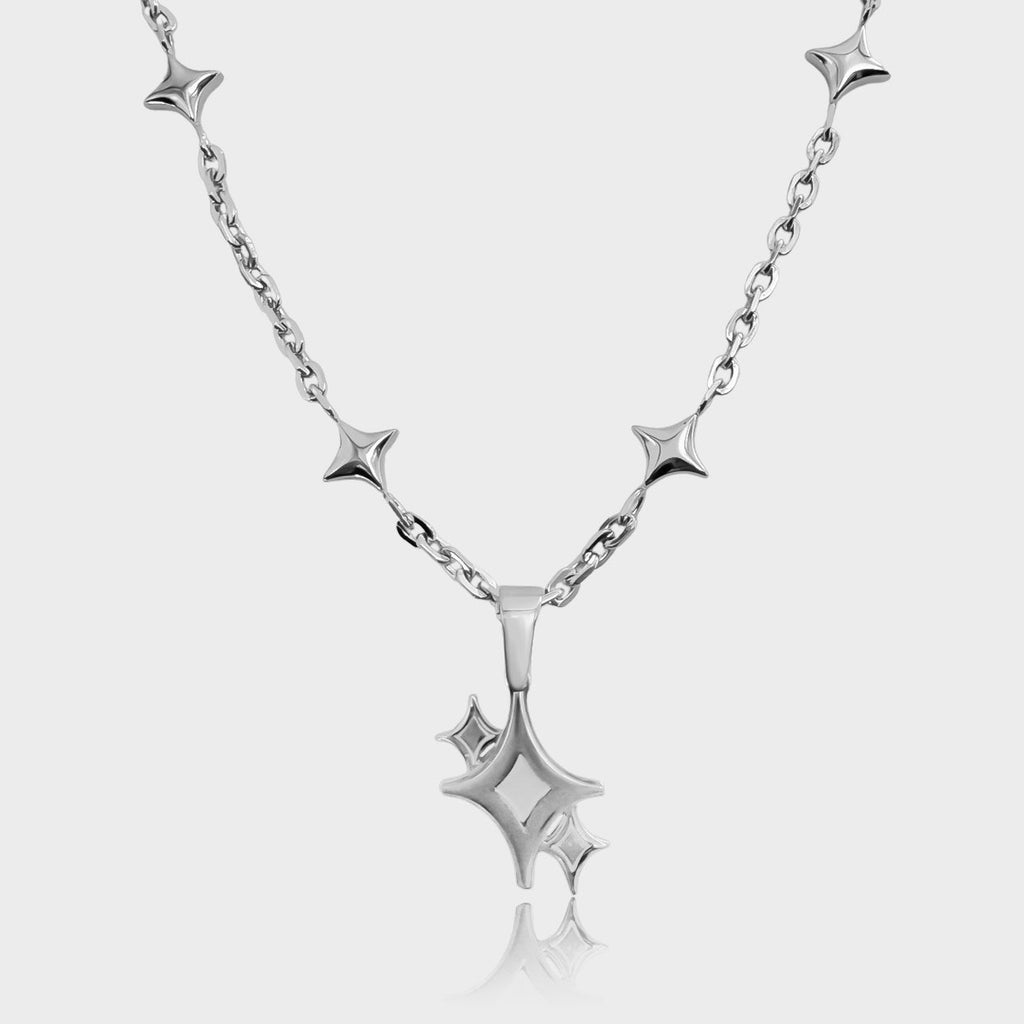 Double star Silber Kette Halskette – layered celestial jewelry.