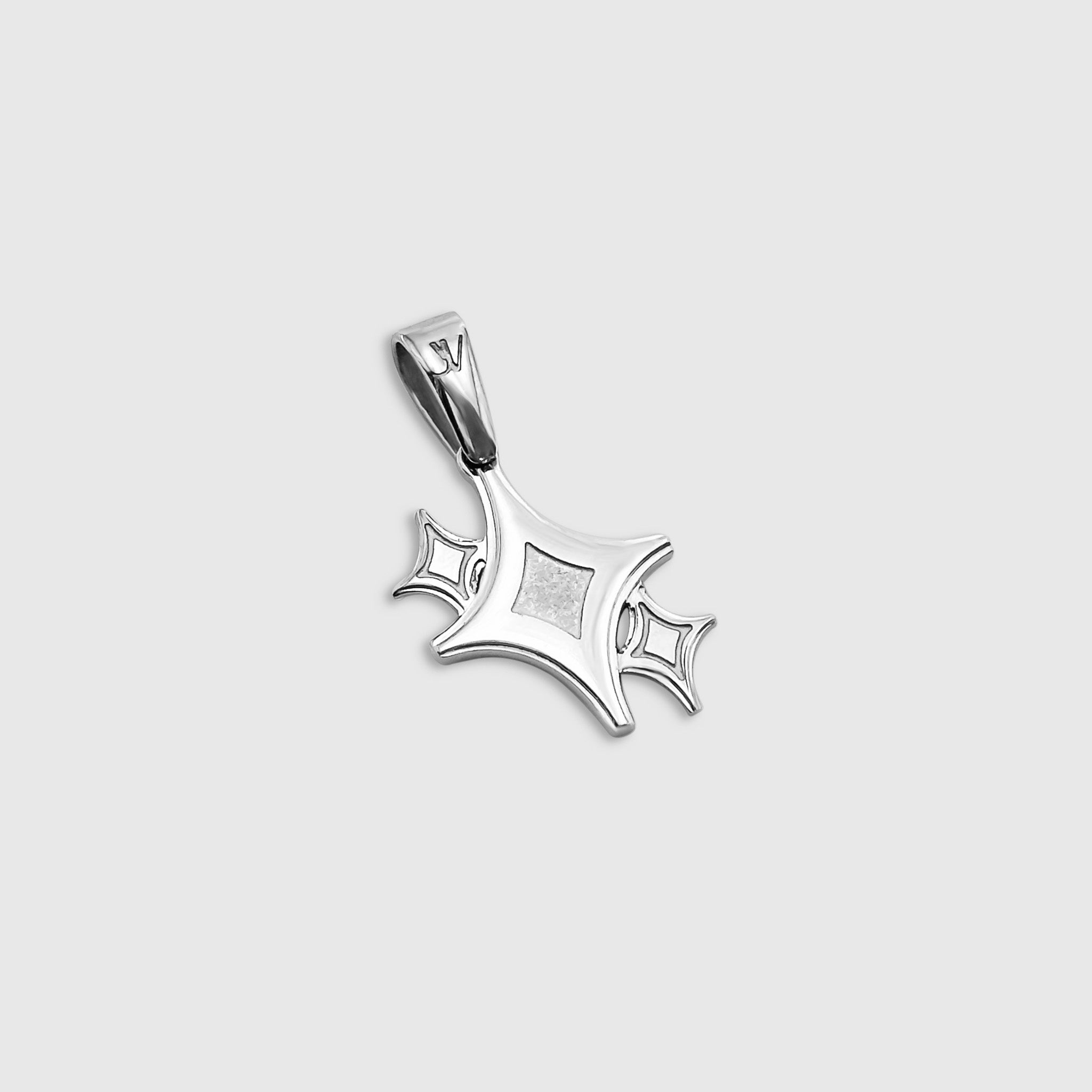 Closeup of Star Anhänger in Stainless Steel Halskette